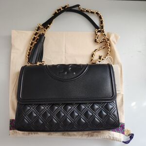 Tory Burch Black Quilted Shoulder Bag
